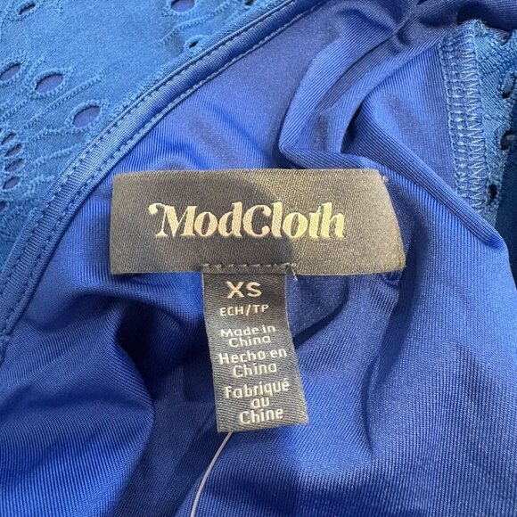 Modcloth Light Shining Through Babydoll Dress Women's Size XS Sapphire Blue NWT - Picture 5 of 7